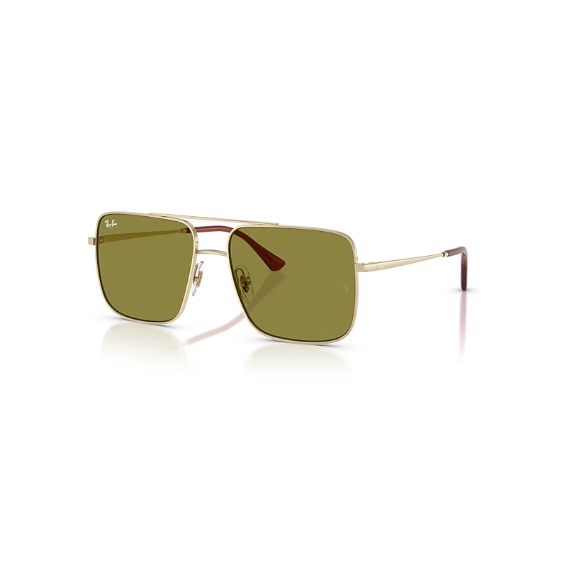 Ray-Ban Sunglasses  Ari Bio-Based - Pale Gold Frame Green Lenses 56-16, RB3758