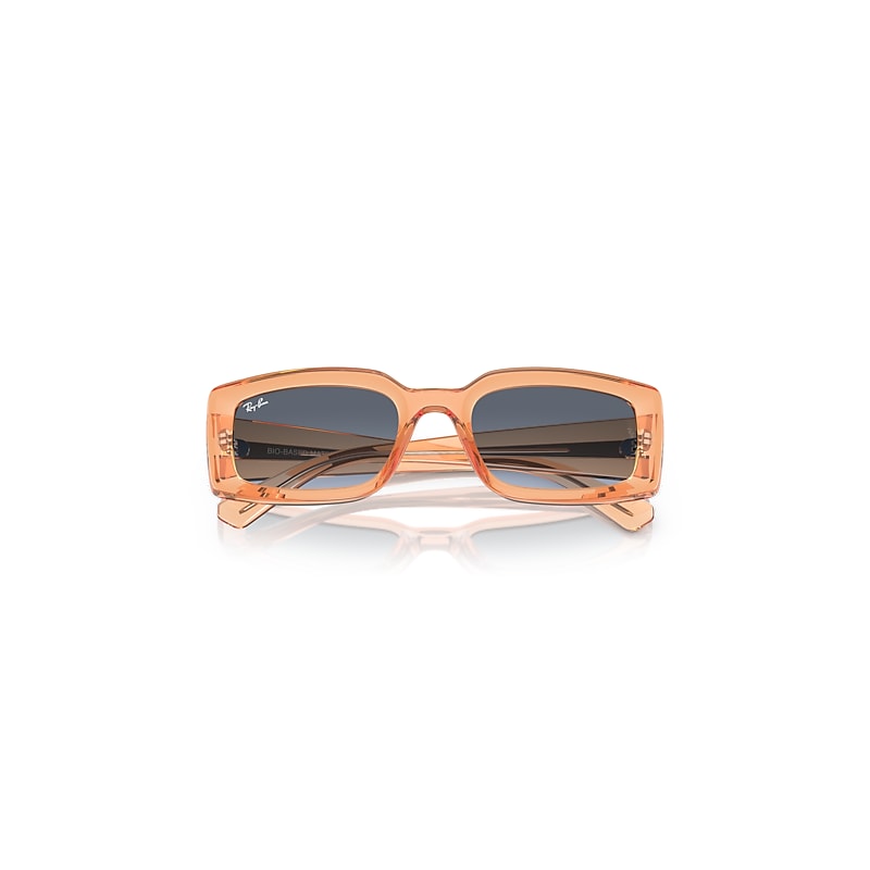 Ray-Ban Kiliane Bio-based Sunglasses Transparent Orange Frame Blue Lenses 54-21