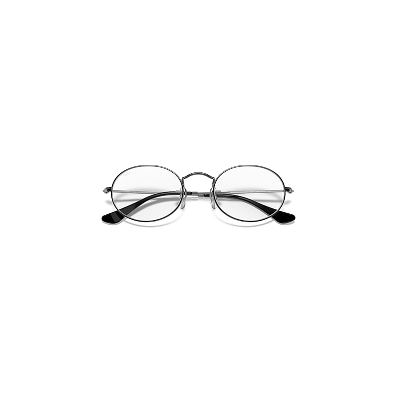 Ray-Ban Oval Optics Optical Gunmetal Frame Clear Lenses 48-21