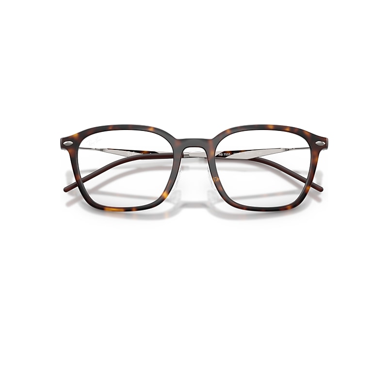 Ray-Ban Rb7555 Optics Optical Gunmetal Frame Transparent Lenses Polarized 52-20