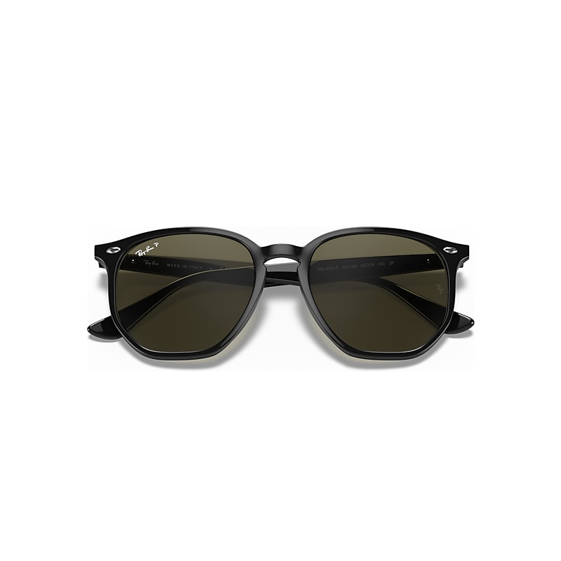 RB4306 Polarized Sunglasses in Black and G-15 Green Polarized (54