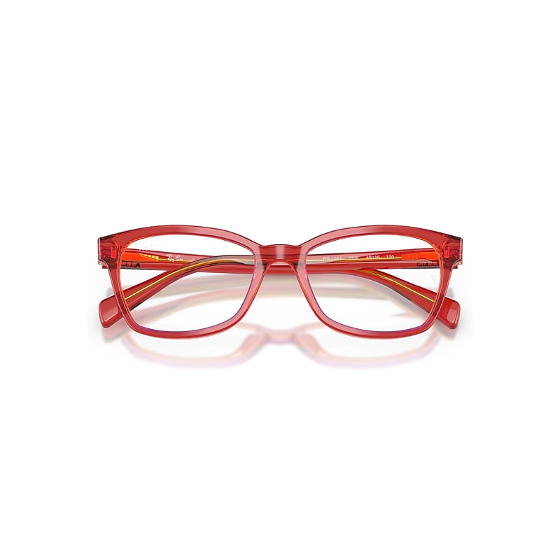 Ray-Ban Rb1591 Optics Kids Optical Transparent Red/yellow Frame Clear Lenses Polarized 48-16