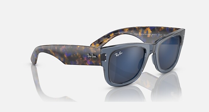 MEGA WAYFARER Sunglasses in Transparent Dark Blue and Blue