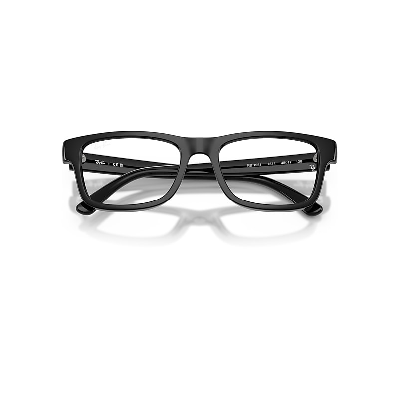 Ray-Ban Rb1951 Optics Kids Everflex Optical Black Frame Clear Lenses Polarized 46-17