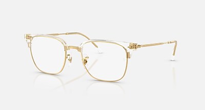 NEW CLUBMASTER OPTICS メガネ シルバー上にブラック と クリア (53-20