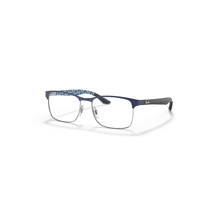 Ray - Ban Unisex Blue Rx8416 3016 Optical Frames Metal Transparent Squared Normal - Image 3