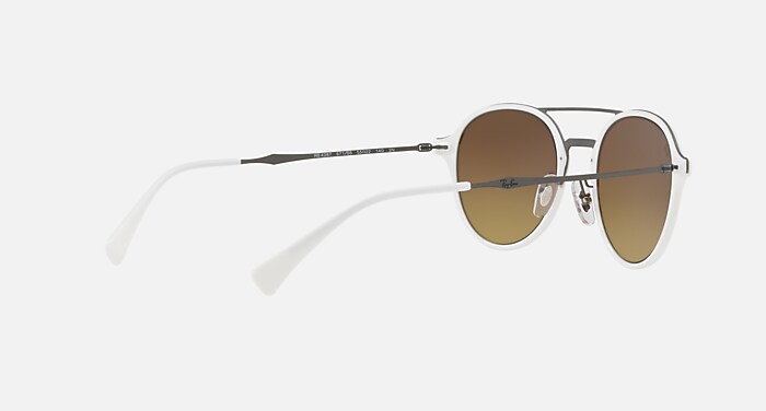 RB4287 Sunglasses in White and Silver Gradient Flash (55-22