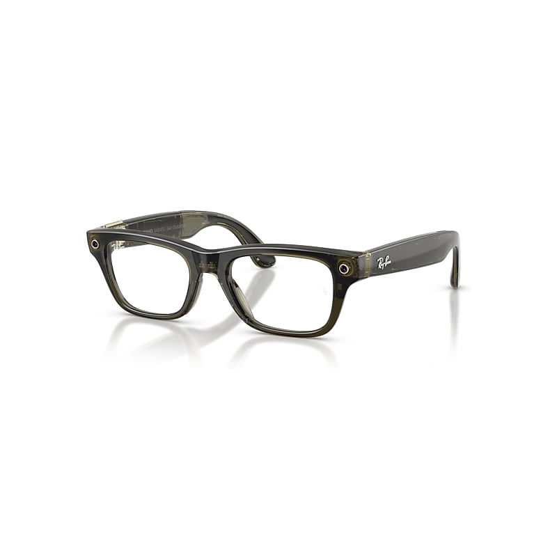 Ray-Ban Meta Optics (Gen 2) Transparent Dark Olive Frame Demo Lens Prescription Ai Glasses, RW7001