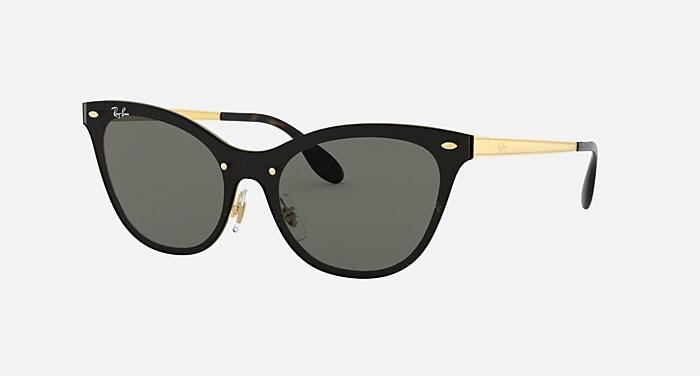 BLAZE CAT EYE Sunglasses in Gold and Green Classic (0-143