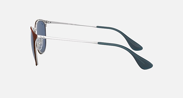 ERIKA METAL Sunglasses in Havana and Dark Blue (54-19) - RB3539