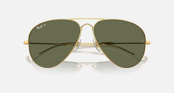 OLD AVIATOR Polarized Sunglasses in Arista Gold and Green