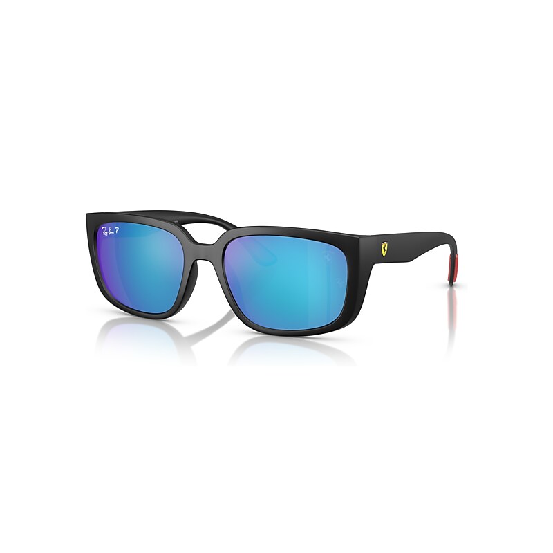 Ray-Ban Sunglasses   Scuderia Ferrari Collection Polarized+ Lenses - Matte Black Frame Green Lenses Polarized 57-19, RB4443M