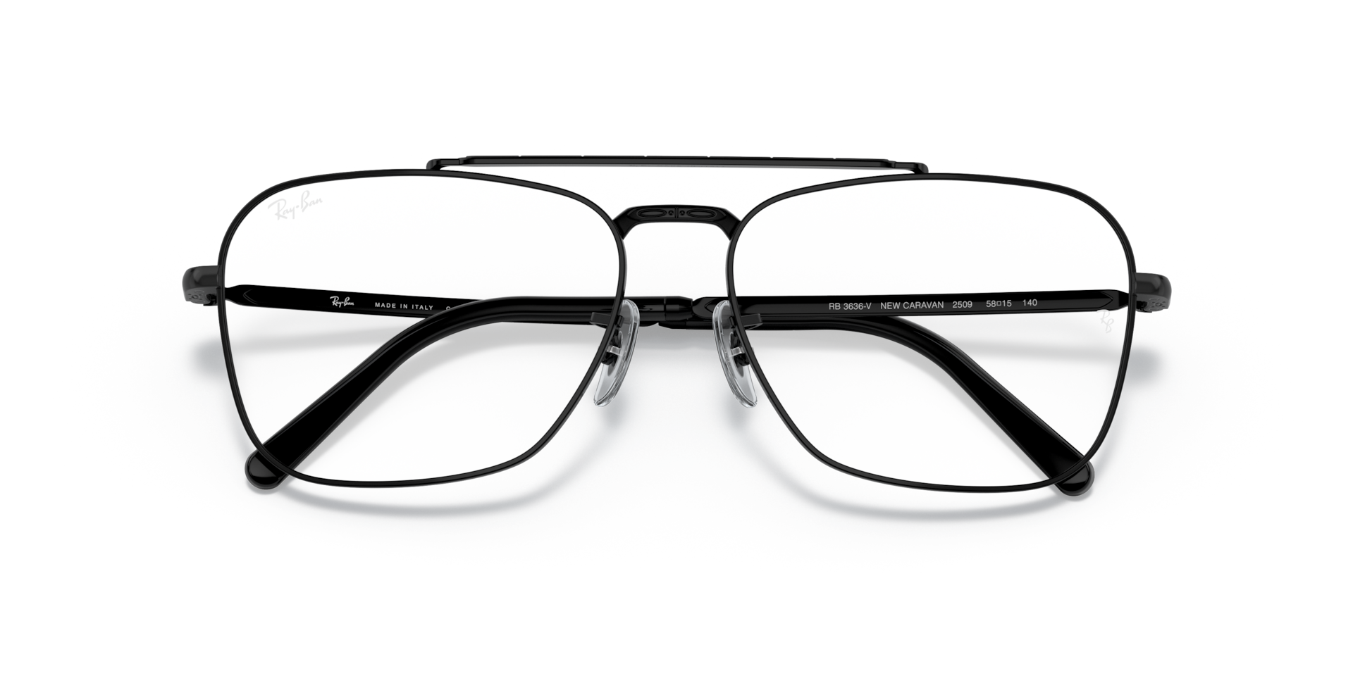 Ray-Ban New Caravan Optics Eyeglasses Black Frame Clear Lenses Polarized 58-15 155$