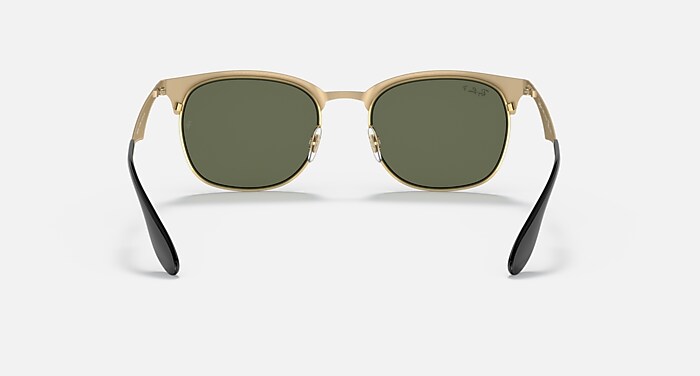 RB3538 Polarized Sunglasses in Black On Gold and G-15 Green
