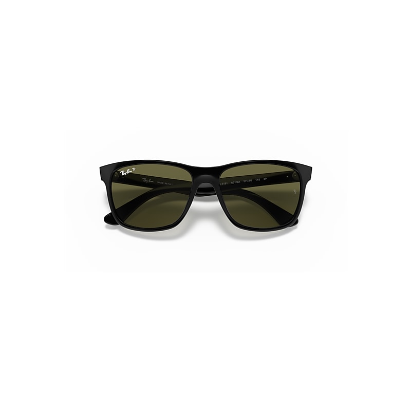 RB4181 Polarized Sunglasses in Black and G-15 Green Polarized (57