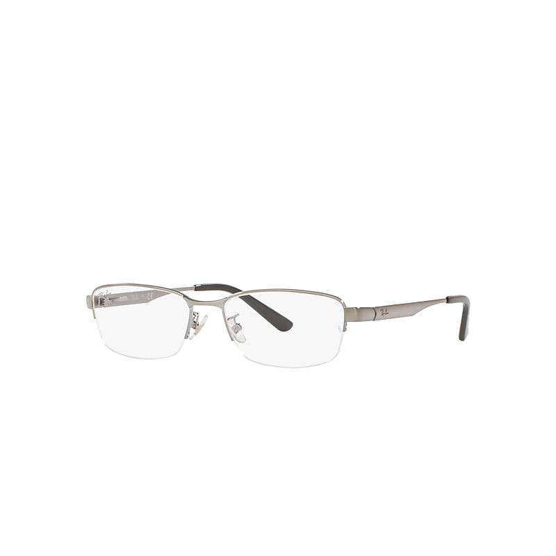 Ray-Ban Eyeglasses Unisex Rb6453 Optics - Brushed Gunmetal Frame Clear Lenses Polarized 55-17
