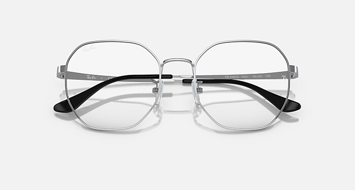RB6482 OPTICS メガネ シルバー と クリア (55-20) - RB6482D