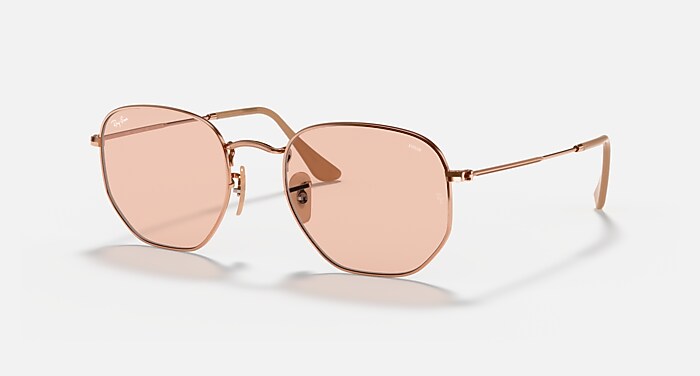 HEXAGONAL FLAT LENSES Sunglasses in Copper and Evolve Light Brown