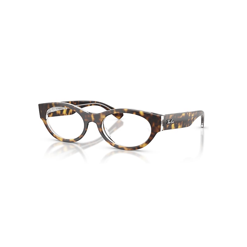 Ray-Ban Eyeglasses   Optics - Havana On Transparent Frame Clear Lenses Polarized 51-19, RB5447