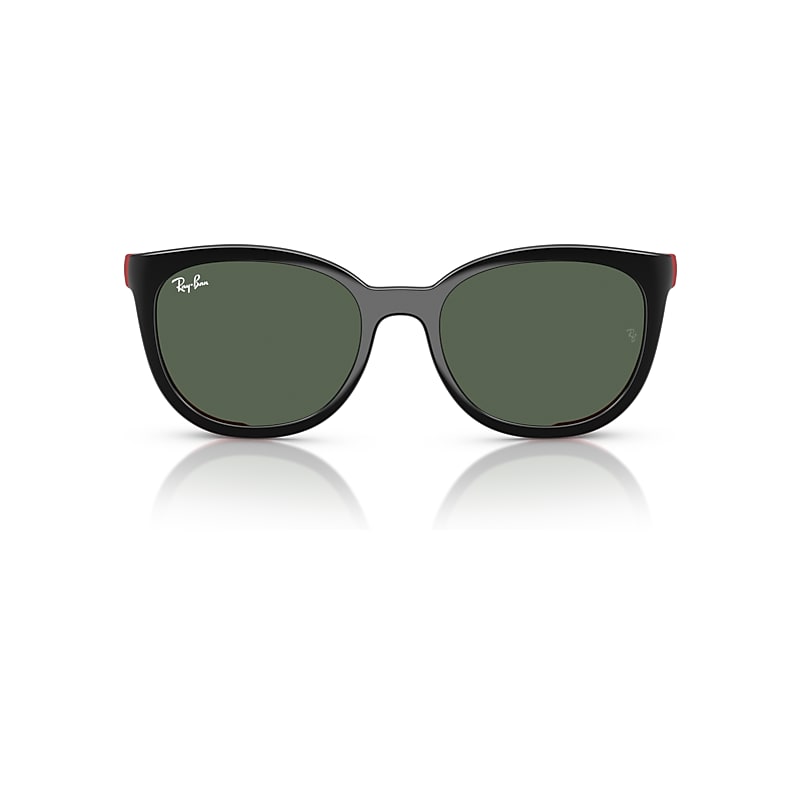 Ray-Ban Rb1631 Clip-on Kids Bio-based - Monture Noir Sur Caoutchouc Rouge Verres Vert 45-16