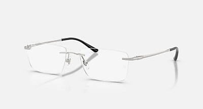 Ray-Ban TITANIUMメガネ 本体 ハーフリム　老眼鏡 RB8781D TITANIUM OPTICS メガネ ライトゴールド と クリア (56-17