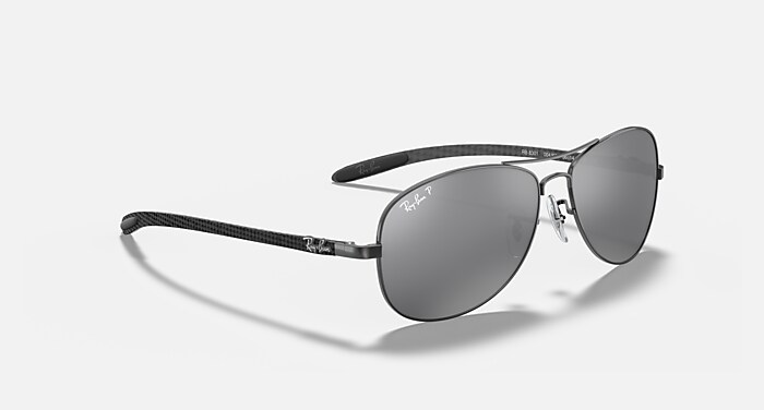 RB8301 Sunglasses in Gunmetal and Polarized Silver Mirror - RB8301