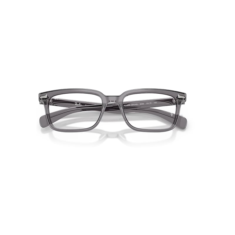 Ray-Ban Brunel Optics Optical Transparent Grey Frame Transparent Lenses Polarized 53-19