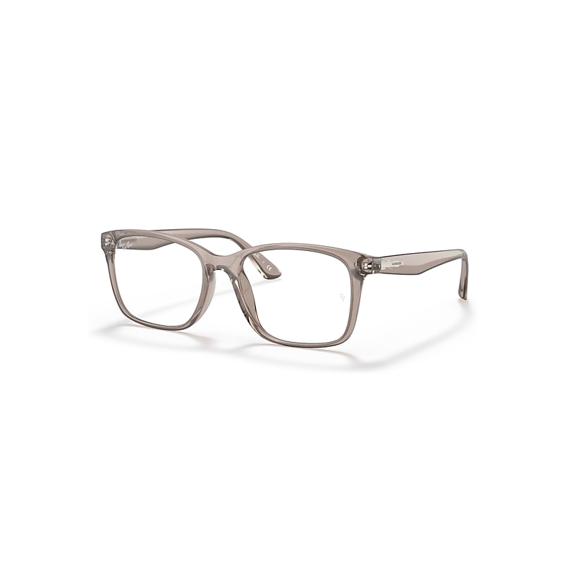 Ray-Ban Eyeglasses Unisex Rb7059 Optics - Dark Transparent Grey Frame Clear Lenses 55-18
