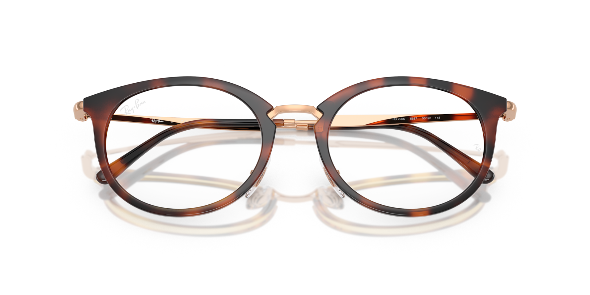 Ray-Ban Rb7255 Optics Eyeglasses Rosegold Frame Clear Lenses Polarized 51-20 166$
