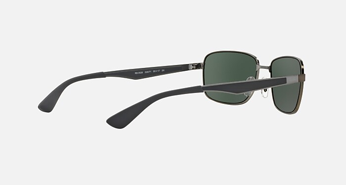RB3529 Sunglasses in Gunmetal and Green Classic (58-17) - RB3529