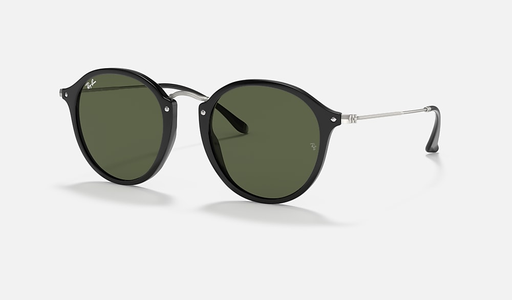 Ray-Ban RB2447 サングラス ブラック ROUND FLECK Sunglasses in Black and G-15 Green - RB2447 | Ray-Ban® US