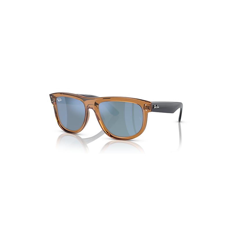Ray-Ban Boyfriend Reverse Sunglasses Transparent Blue Frame Blue Lenses 56-18