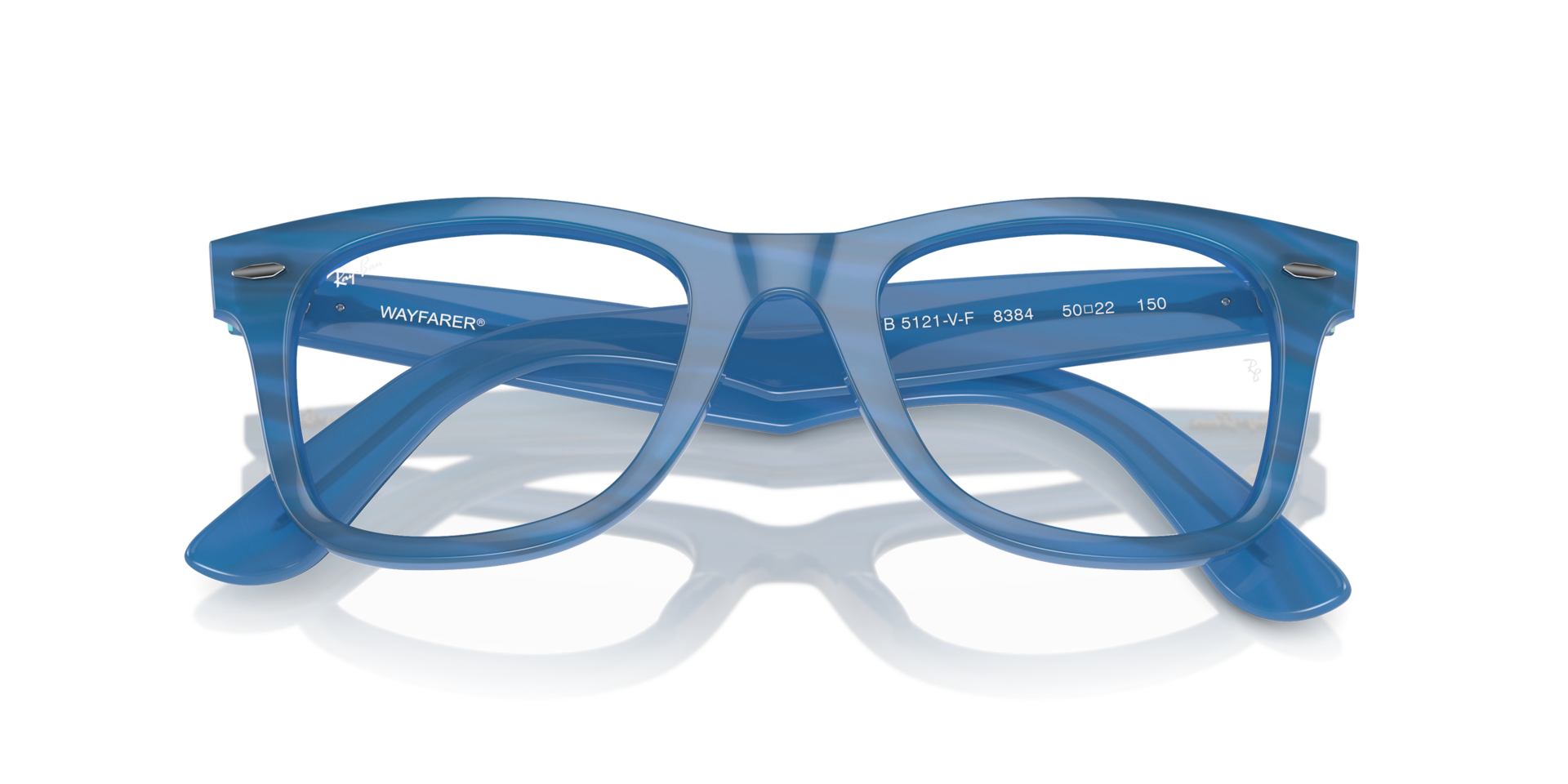 Ray-Ban Original Wayfarer Optics Change Eyeglasses Photo Striped Blue Frame Clear Lenses Polarized 50-22 196$