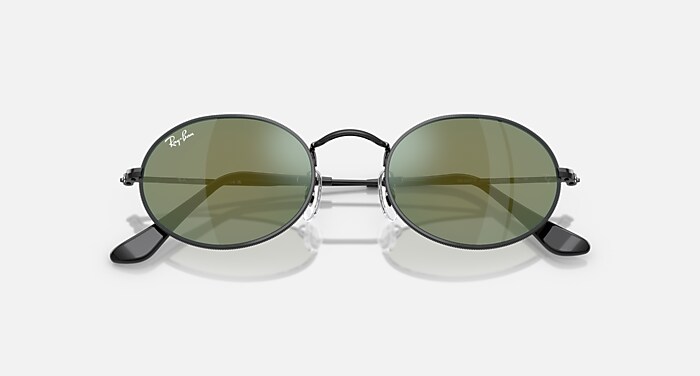 OVAL FLAT LENSES Sunglasses in Black and Blue (51-21) - RB3547N