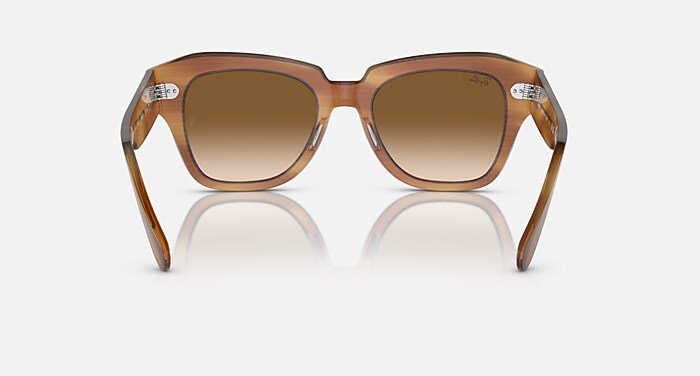 STATE STREET Sunglasses in Striped Brown and Clear & Brown (52-20