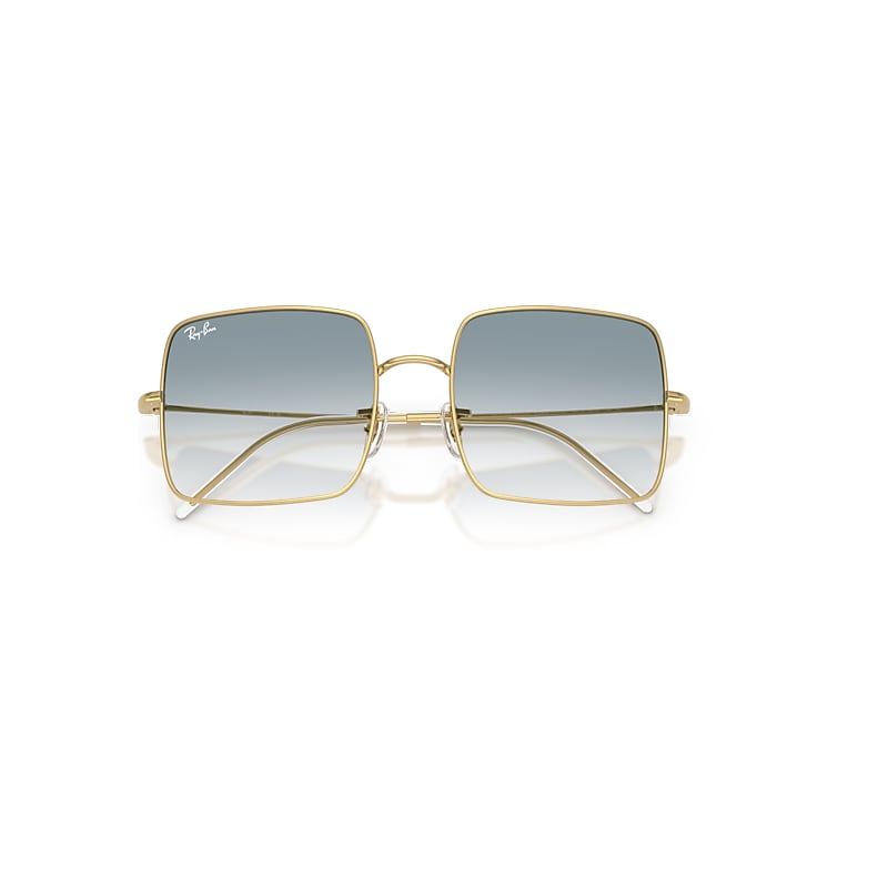 Ray-Ban Square 1971 Reverse Sunglasses Arista Gold Frame Blue Lenses 54-19