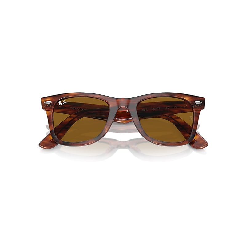 Ray-Ban Original Wayfarer Classic Sunglasses Striped Havana Frame Brown Lenses 50-22