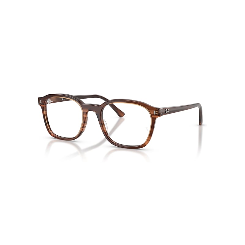 Ray-Ban Eyeglasses Unisex Rb5460 Optics - Striped Brown Frame Transparent Lenses Polarized 50-20