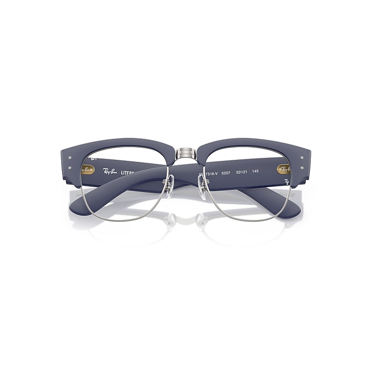 Ray-Ban Mega Clubmaster Optics Liteforce Eyeglasses Sand Blue Frame Clear Lenses Polarized 50-21