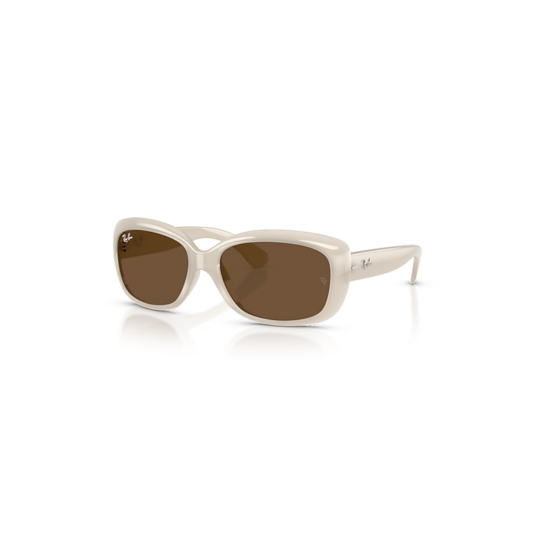 Ray-Ban Jackie Ohh RB4101, Opal Ivory Sunglasses Dark Brown lenses, Mojo Glasses - Image 4