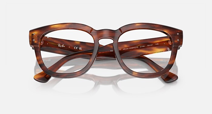 MEGA HAWKEYE OPTICS Eyeglasses with Striped Havana and Clear (50