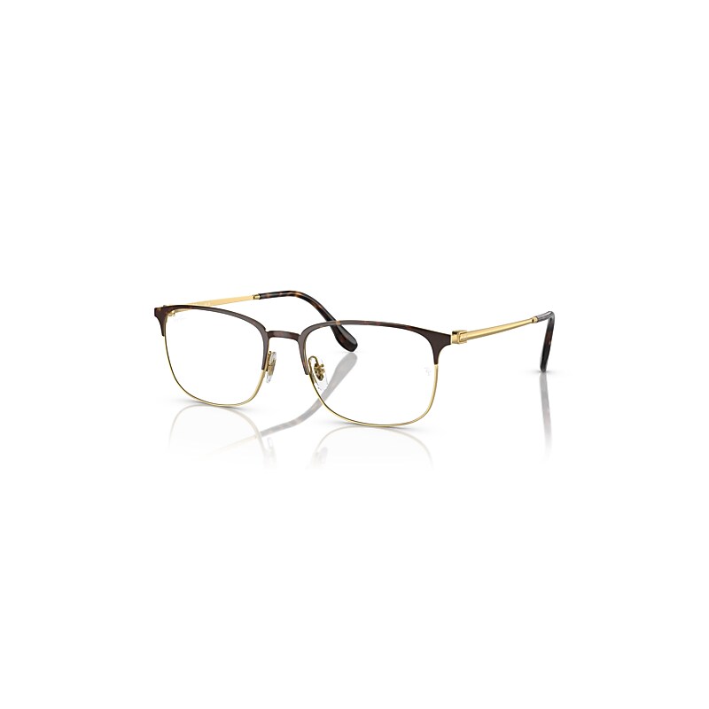 Ray-Ban Eyeglasses Men's Rb6494 Optics - Gold Frame Clear Lenses Polarized 56-18, RX6494