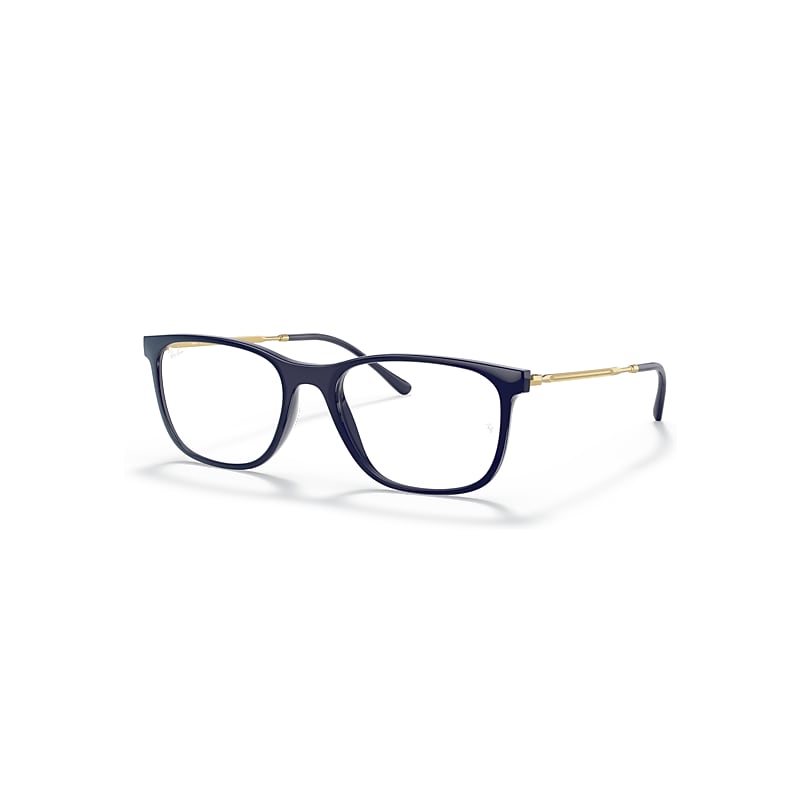 Ray-Ban Eyeglasses Unisex Rb7244 Optics - Gold Frame Clear Lenses Polarized 51-18