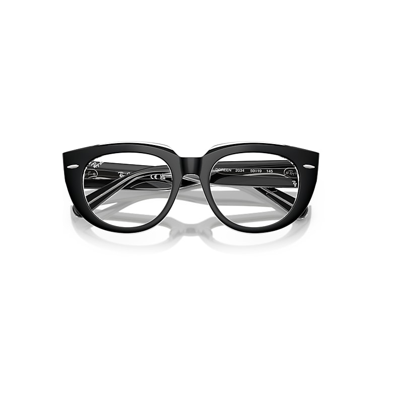 Ray-Ban Doreen Optics Eyeglasses Black On Transparent Frame Clear Lenses Polarized 48-19
