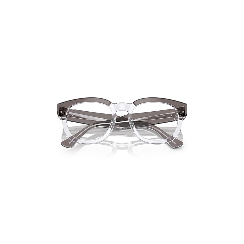 Ray-Ban Mega Hawkeye Optics Eyeglasses Grey On Transparent Frame Clear Lenses Polarized 48-21