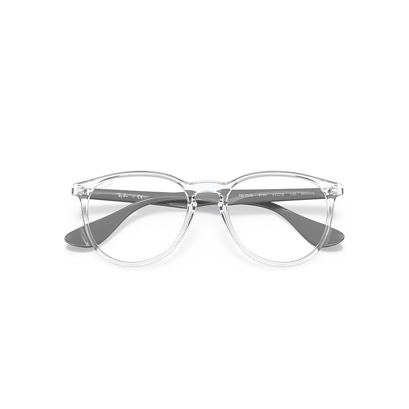 Ray-Ban Erika Optics Exclusive Eyeglasses Grey Frame Clear Lenses 51-18