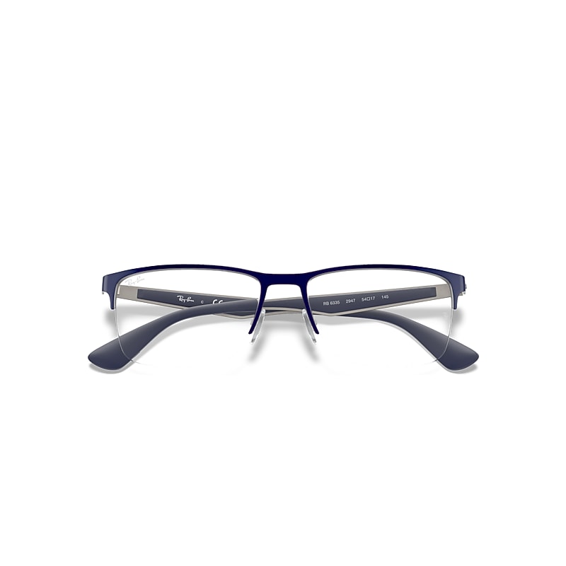 Ray-Ban Rb6335 Optics Optical Blue Frame Clear Lenses Polarized 56-17