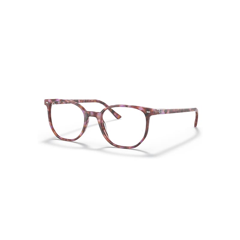 Ray-Ban Eyeglasses Unisex Elliot Optics - Brown & Violet Havana Frame Clear Lenses Polarized 52-19