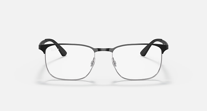 RB6363 OPTICS Polarized Eyeglasses with Black On Silver and Clear