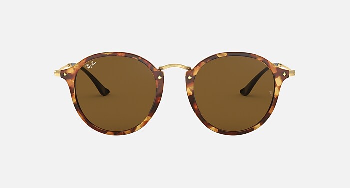 【美品✨希少】Ray-Ban RB2447-F Round Fleck べっ甲柄 ROUND FLECK Sunglasses in Brown Havana and B-15 Brown (49-21